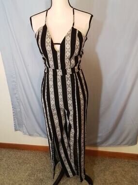 Crystal Sky; Black and Gray jumpsuit
